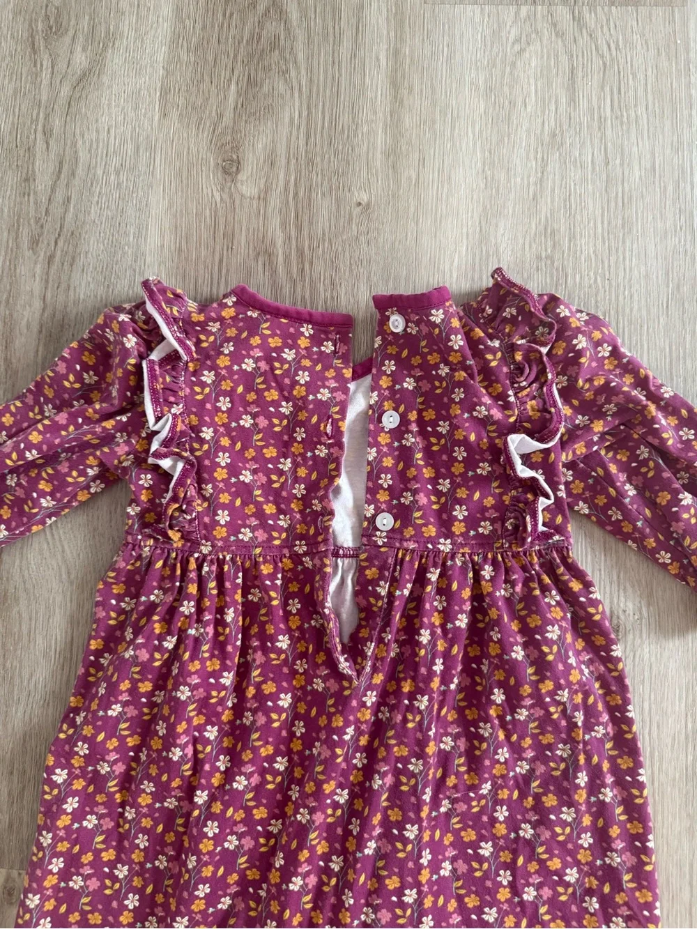 Unbranded Girls' Burgundy Floral One-Piece Bodysuit